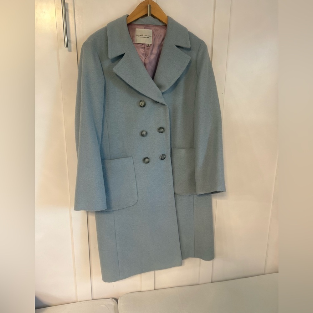 Marisa Minni Cucci light blue alpaca and wool blend coat
